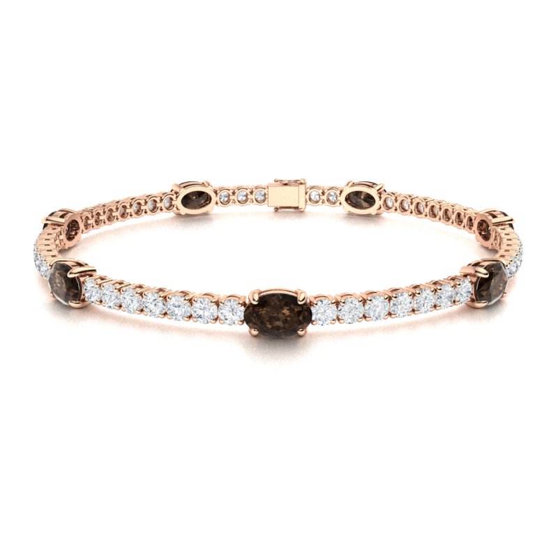 Sotiya Coffee Oval Cut Tennis Bracelet Sterling Silver-Sotiya