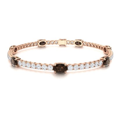 Sotiya Coffee Oval Cut Tennis Bracelet Sterling Silver-Sotiya