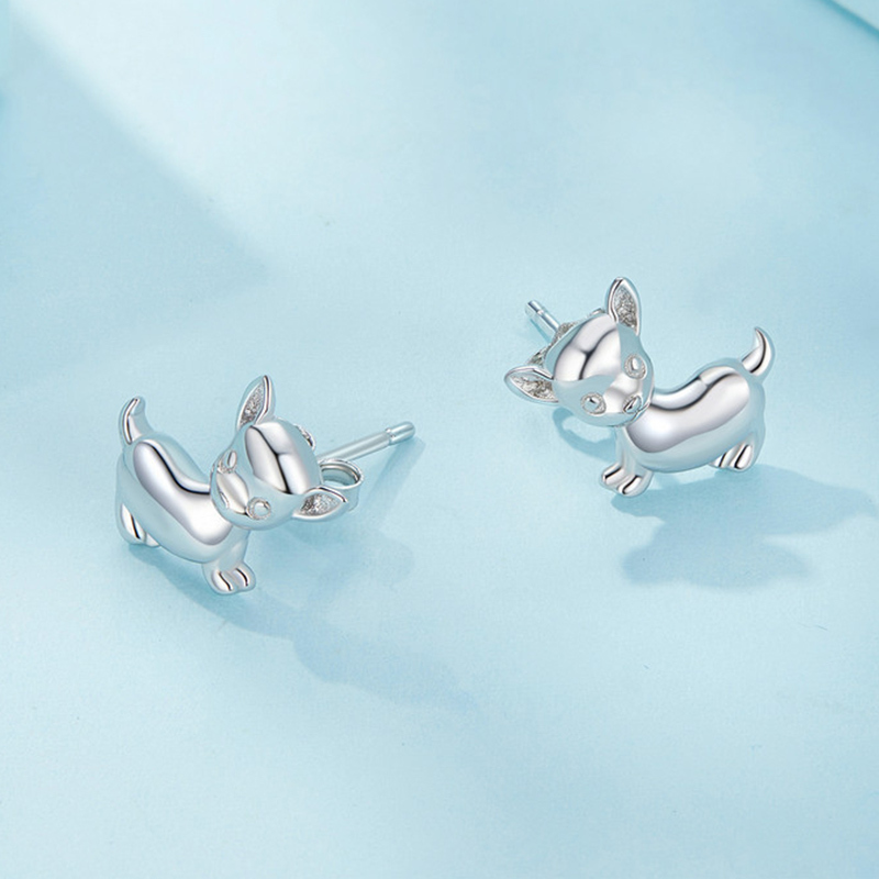 Sotiya Cute Chihuahua Dog Stud Earrings Sterling Silver-Sotiya