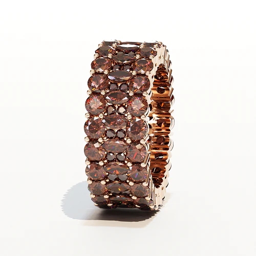 Sotiya Wide Round Cut Coffee Eternity Ring Sterling Silver-Sotiya