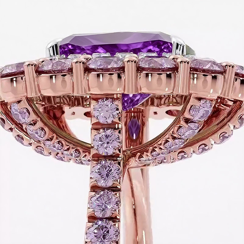 Sotiya Cathedral Double Halo Cushion Cut Engagement Ring Sterling Silver-Sotiya