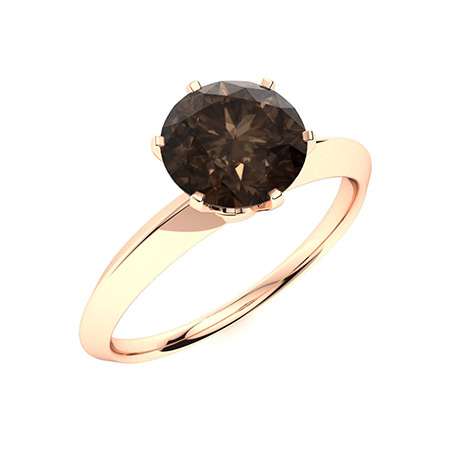 Sotiya Solitaire Coffee Round Cut Engagement Ring Sterling Silver-Sotiya