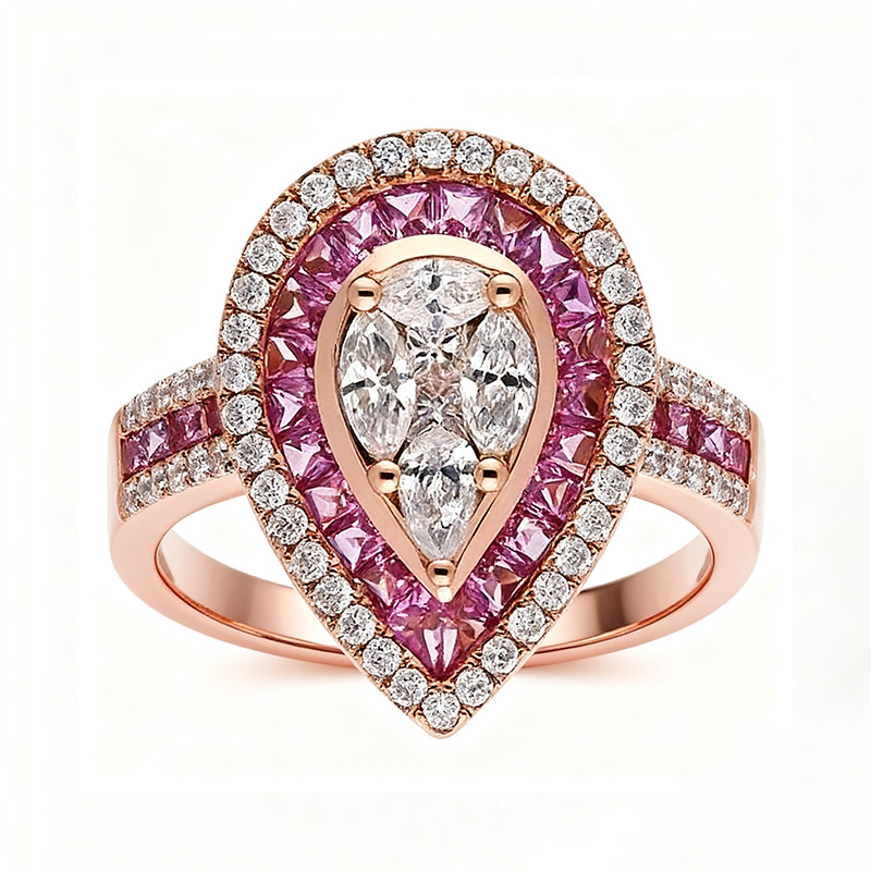 Sotiya Cluster Double Halo Engagement Ring Sterling Silver-Sotiya