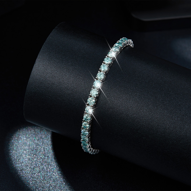 Sotiya Classic Round Cut Moissanite Tennis Bracelet Sterling Silver-Sotiya