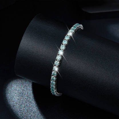 Sotiya Classic Round Cut Moissanite Tennis Bracelet Sterling Silver-Sotiya
