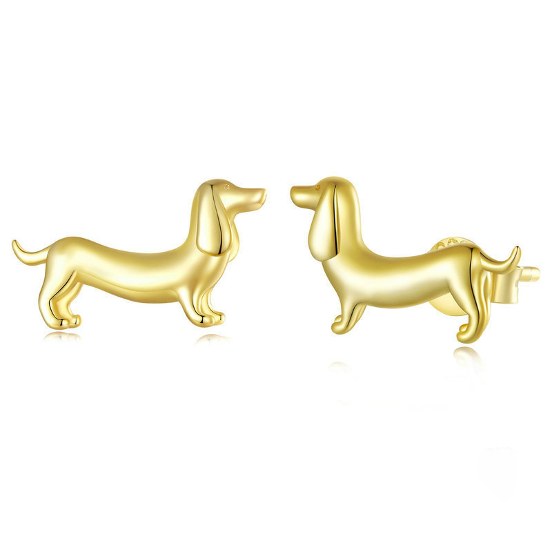 Sotiya Cute Dachshund Dog Stud Earrings Sterling Silver-Sotiya