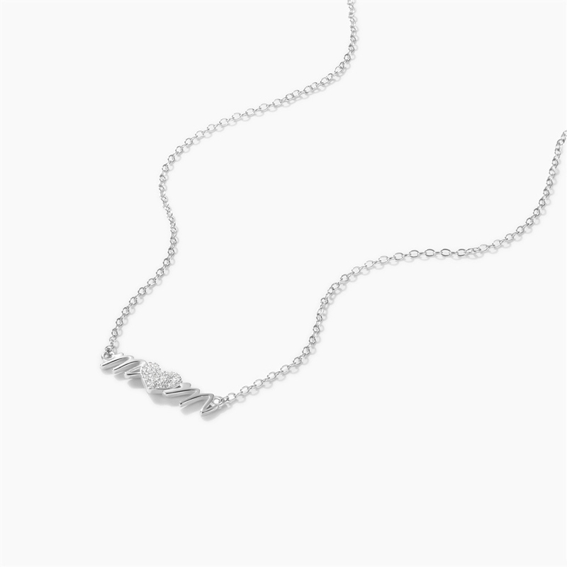Sotiya MOM Letter Heart Necklace Sterling Silver-Sotiya