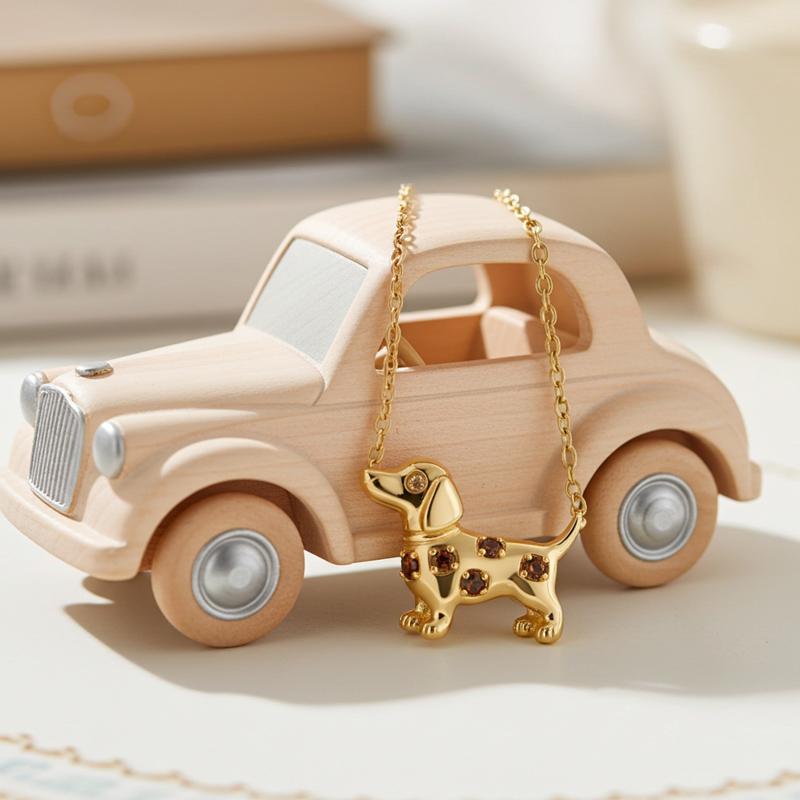 Sotiya Dachshund Coffee Necklace-Sotiya