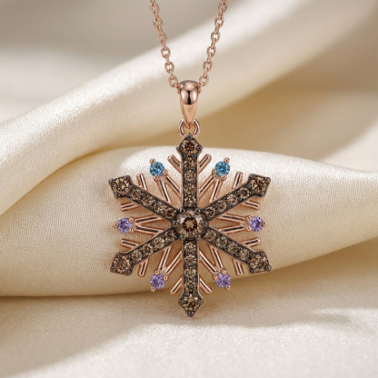 Sotiya Snowflake Design Coffee Necklace Sterling Silver-Sotiya