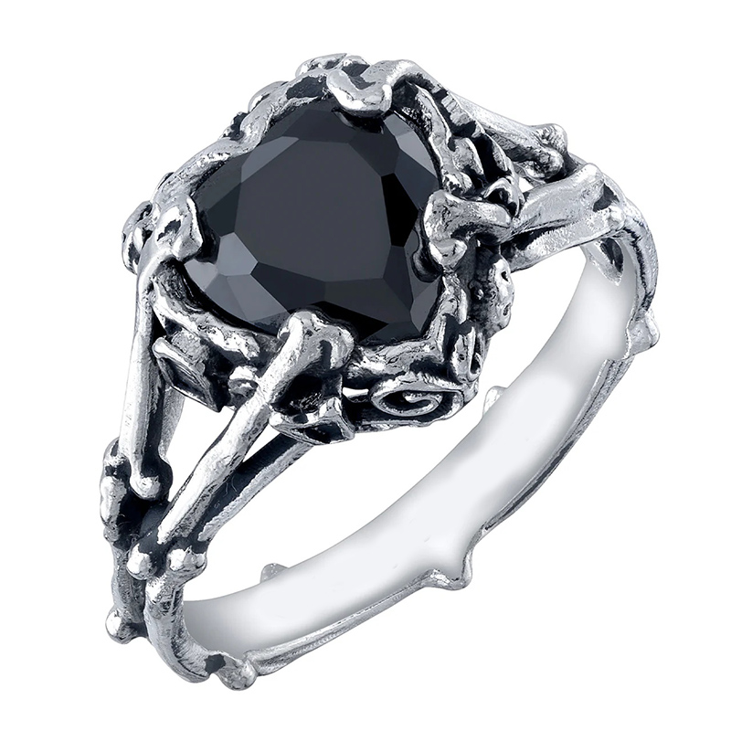 Sotiya Best Buds Skull Heart Cut Cocktail Ring Sterling Silver-Sotiya