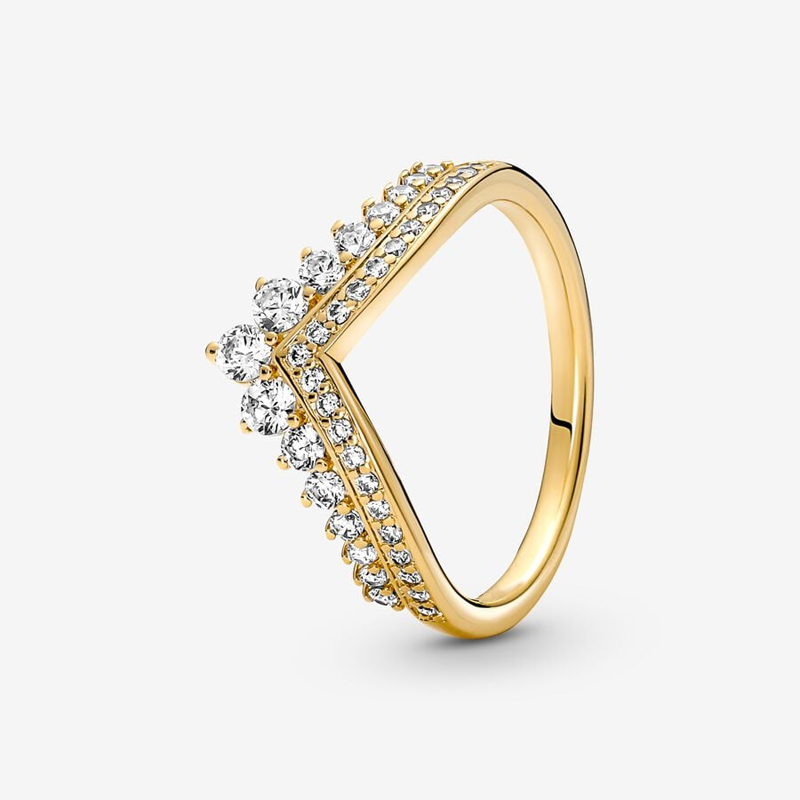 Sotiya V Shape Crown Design Women's Wedding Ring Yellow Gold Kellie Contour Band Sterling Silver-Sotiya