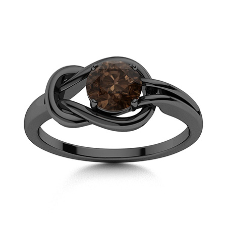 Sotiya Knot Solitaire Coffee Round Cut Engagement Ring Sterling Silver-Sotiya