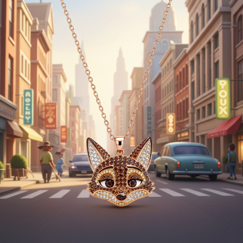 Sotiya Animal City Fox Inspired Coffee Necklace-Sotiya