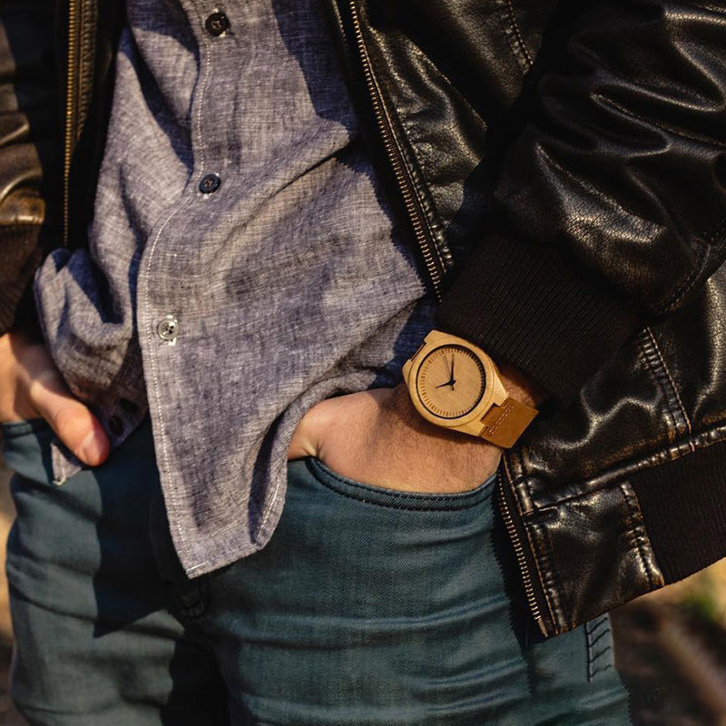 Sotiya Carbonized Bamboo Quartz Movement Men's Wooden Watch-Sotiya