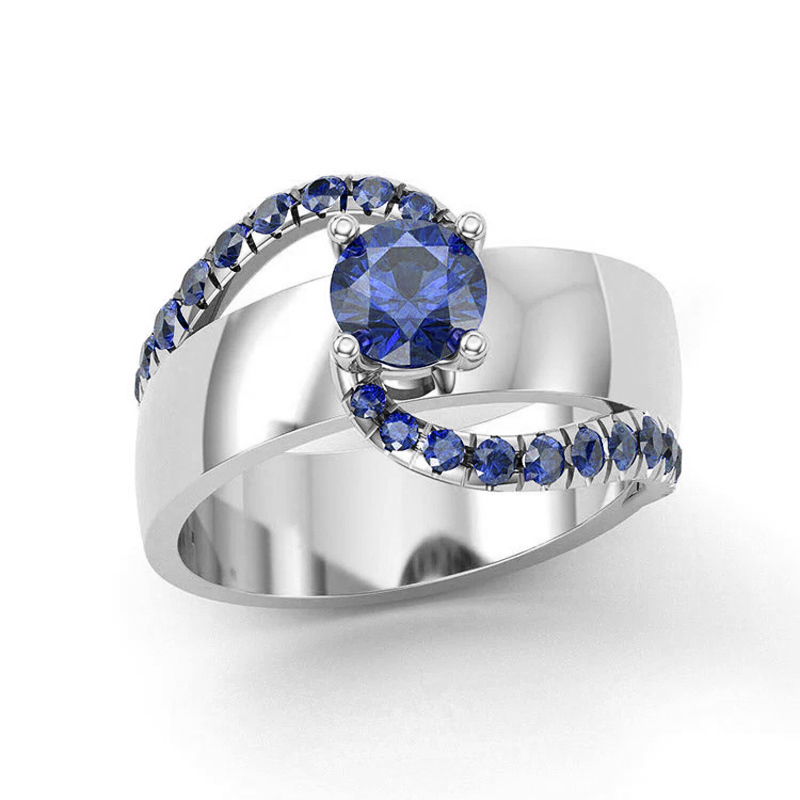 Sotiya Bypass Round Cut Cigar Coffee Engagement Ring Sterling Silver