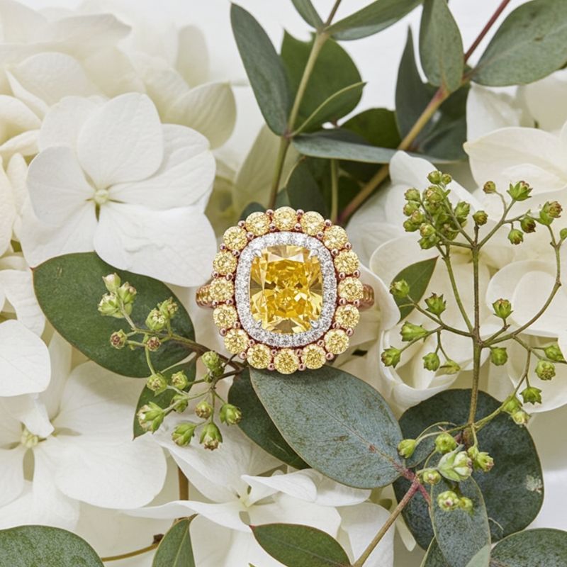 Sotiya Cathedral Double Halo Cushion Cut Engagement Ring Sterling Silver-Sotiya