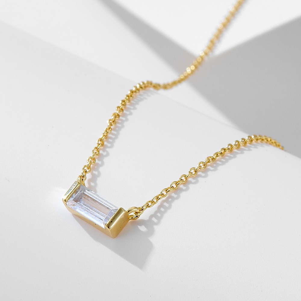 Sotiya 12 Birthstones Emerald Cut Necklace Sterling Silver-Sotiya