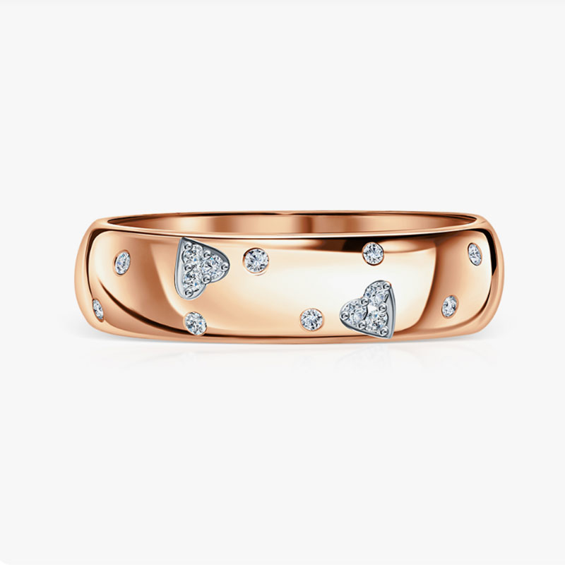 Sotiya Women's Wedding Ring with Heart Shape inlaid in Sterling Silver-Sotiya