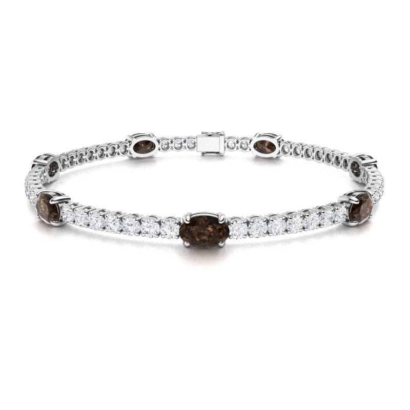 Sotiya Coffee Oval Cut Tennis Bracelet Sterling Silver-Sotiya