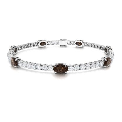 Sotiya Coffee Oval Cut Tennis Bracelet Sterling Silver-Sotiya