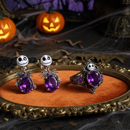 Sotiya Skull Inspired Oval Cut Drop Earrings Sterling Silver-Sotiya