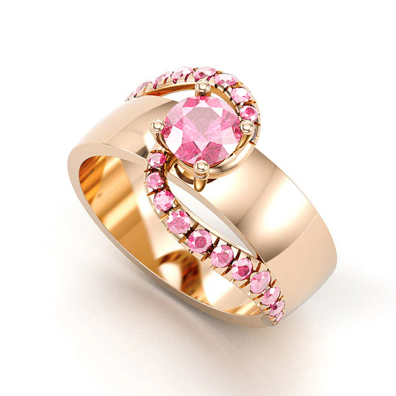 Sotiya Bypass Round Cut Cigar Coffee Engagement Ring Sterling Silver