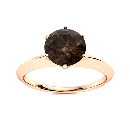 Sotiya Solitaire Coffee Round Cut Engagement Ring Sterling Silver-Sotiya