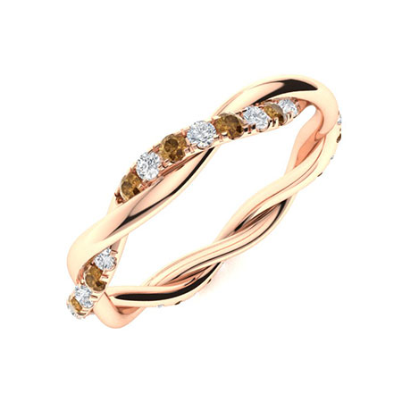 Sotiya Intertwined Vines Round Cut Coffee Eternity Ring Sterling Silver-Sotiya