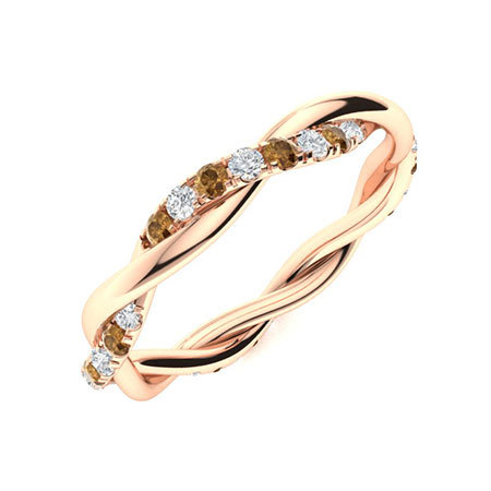 Sotiya Intertwined Vines Round Cut Coffee Eternity Ring Sterling Silver-Sotiya