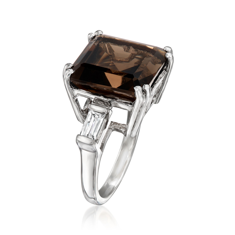 Sotiya Three Stone Princess Cut Coffee Engagement Ring Sterling Silver-Sotiya
