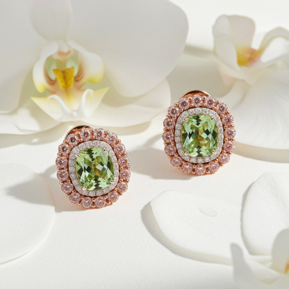 Sotiya Double Halo Cushion Cut Stud Earrings Sterling Silver-Sotiya