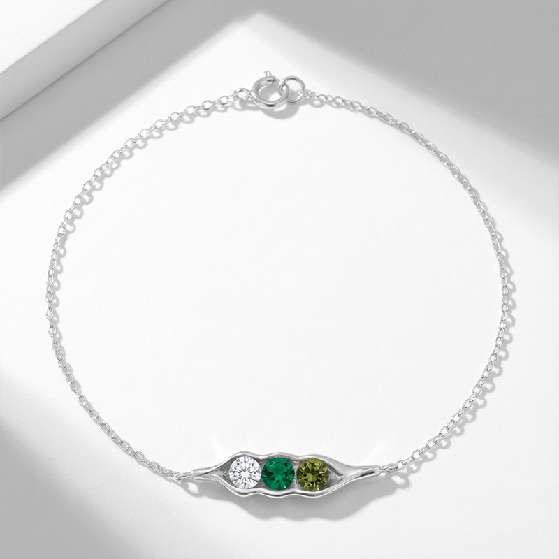 Sotiya Personalized 12 Birthstone Pea Bracelet Mother's Day Gift-Sotiya