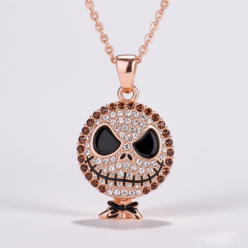 Sotiya Skull Inspired Coffee Necklace with Bat Tie Sterling Silver-Sotiya