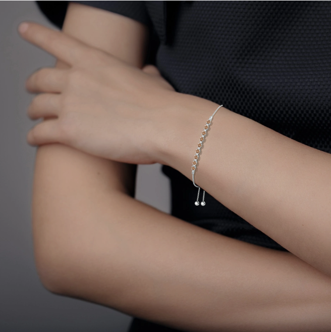 Sotiya Coffee Shiny Pullout Bracelet Sterling Silver-Sotiya