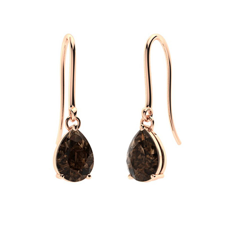 Sotiya Coffee Pear Cut Drop Earrings Sterling Silver-Sotiya