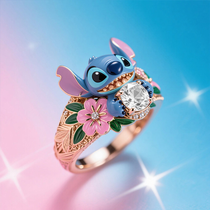 LITICIA レチシア　Ring-VELVET （BLK） Rose Quartz Gothic Engagement Ring | LUO