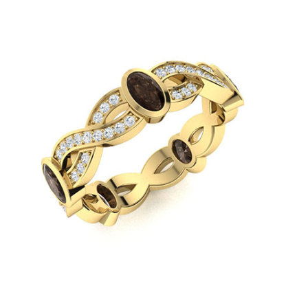 Sotiya Twist Infinity Oval Cut Eternity Ring Sterling Silver-Sotiya