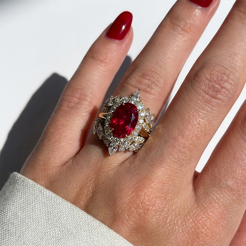 Sotiya 3PC Halo Oval Cut Coffee Wedding Bridal Ring Set Sterling Silver-Sotiya