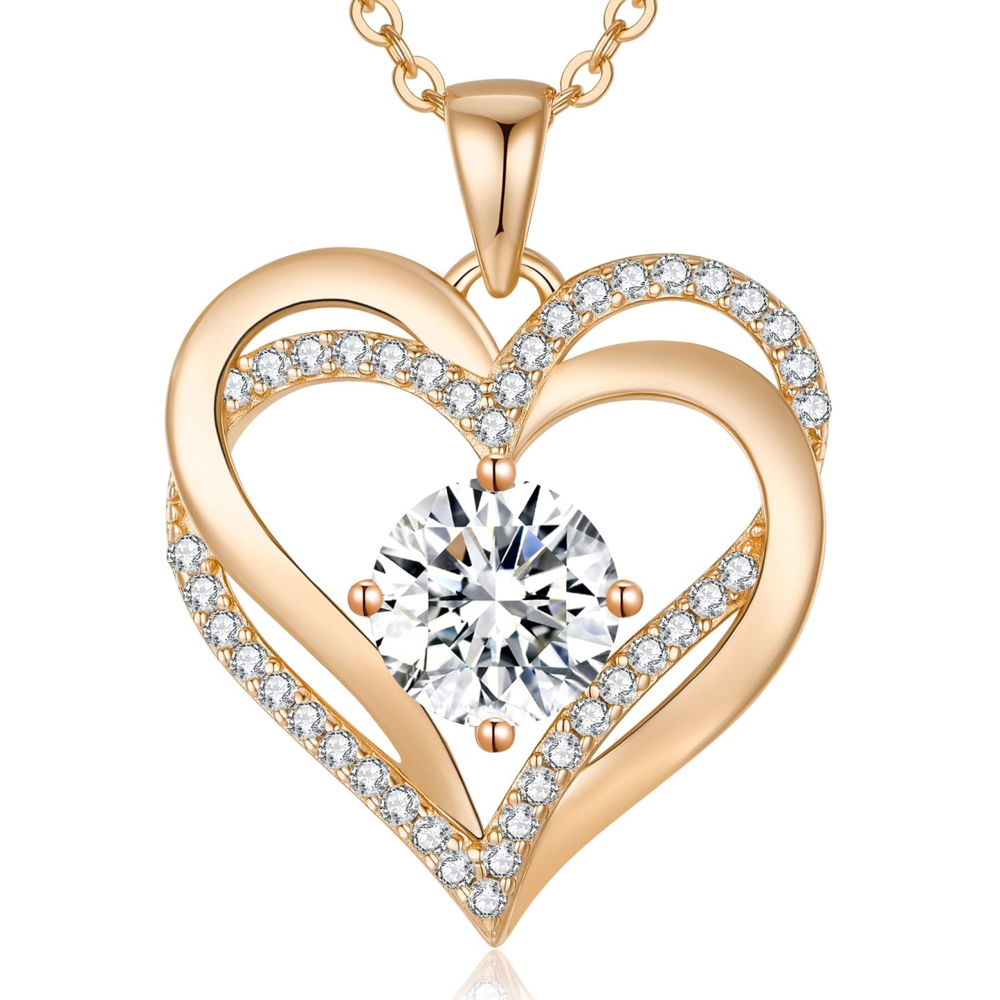 Sotiya 12 Birthstones Intertwined Heart Round Cut Necklace Sterling Silver-Sotiya