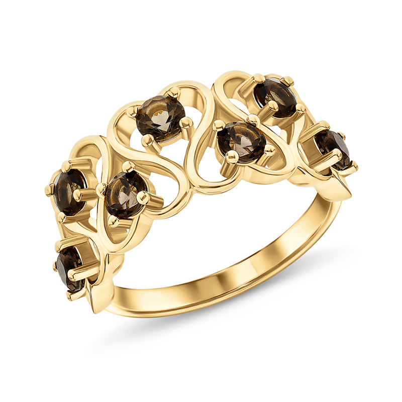 Sotiya S Shaped Curved Round Cut Coffee Cocktail Ring Sterling Silver-Sotiya