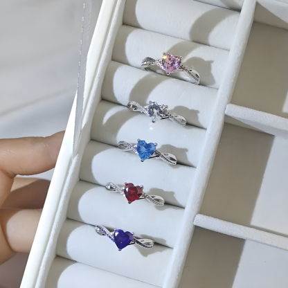 Sotiya Personalized Twist Heart Cut Engagement Ring