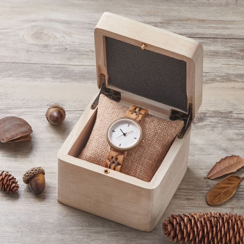 Sotiya White Dial Quartz Coffee Wooden Watch-Sotiya