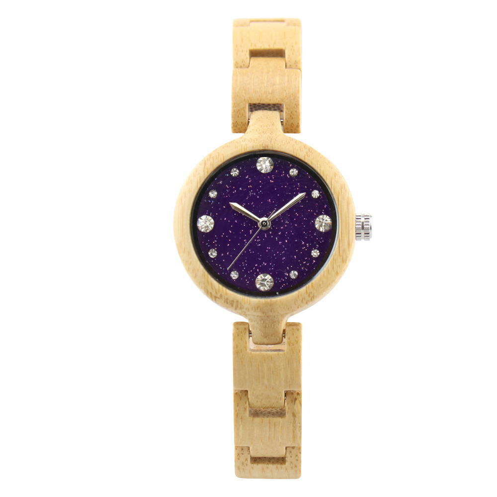 Sotiya White/Red/Purple/Black Dial Quartz Coffee Wooden Watch-Sotiya