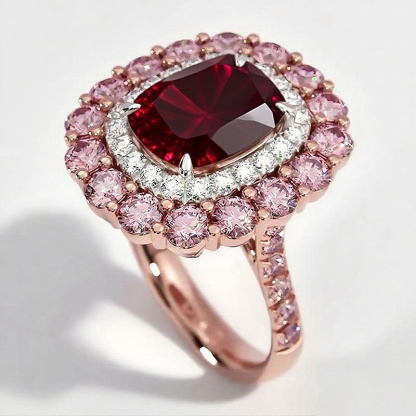 Sotiya Cathedral Cushion Cut Multi Colored Engagement Ring Sterling Silver-Sotiya