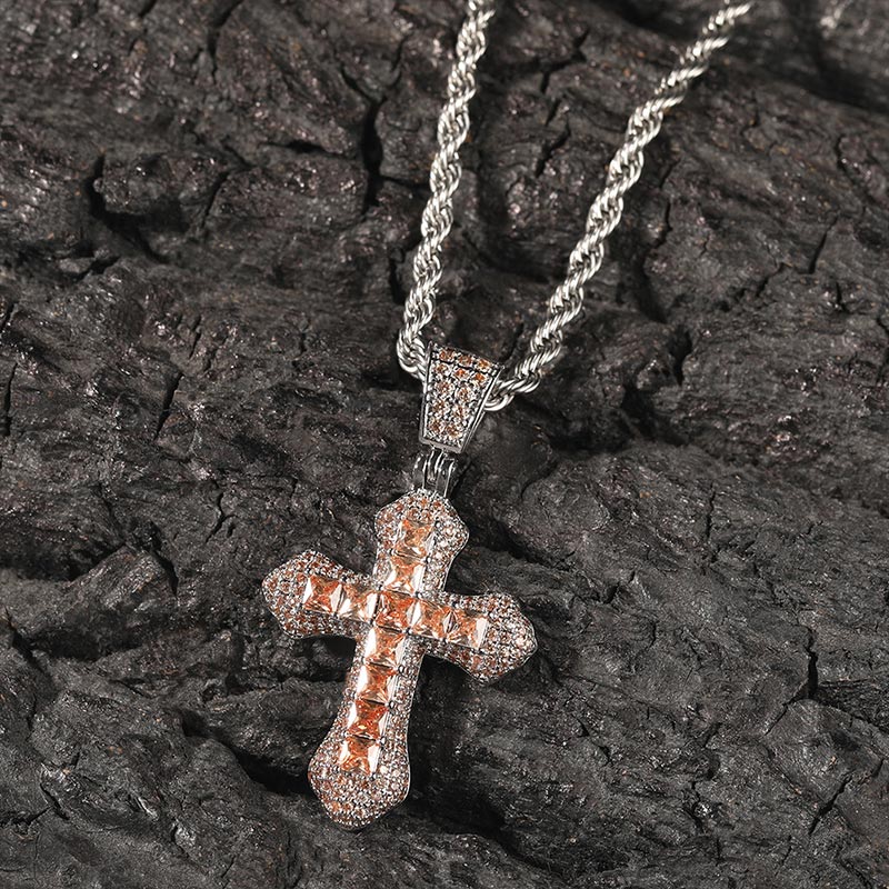 Sotiya Cross Design Faith Radiant Cut Men's Necklace-Sotiya