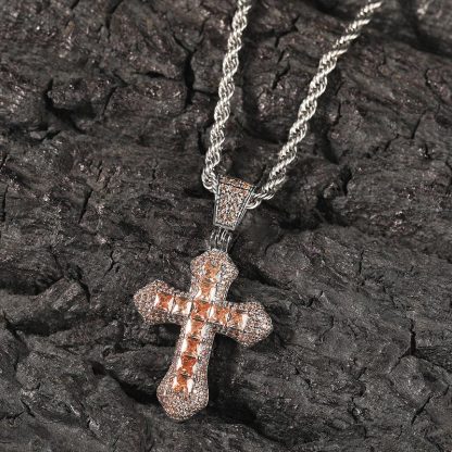 Sotiya Cross Design Faith Radiant Cut Men's Necklace-Sotiya