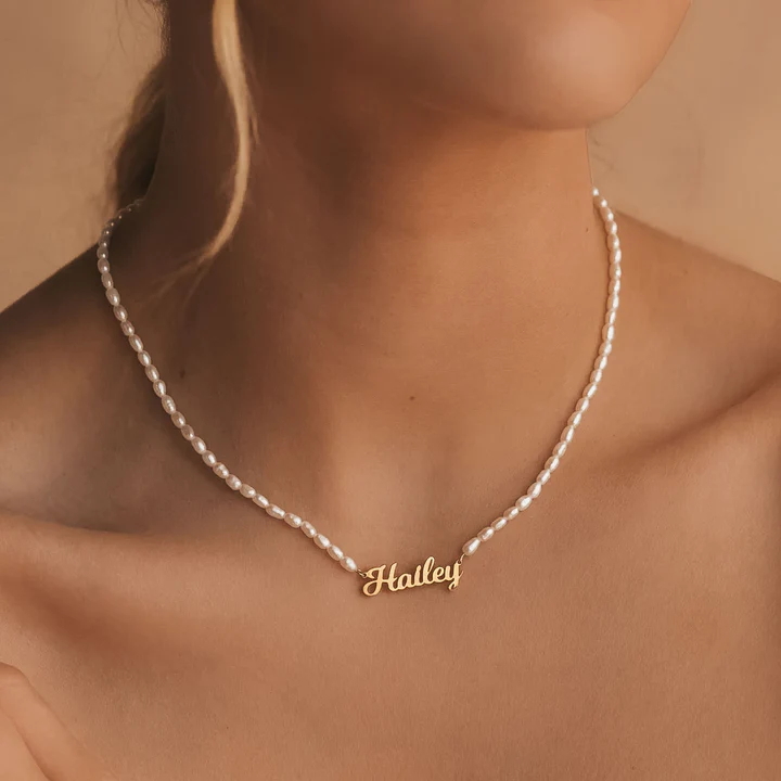 Sotiya Personalized Name Pearl Necklace Sterling Silver-Sotiya