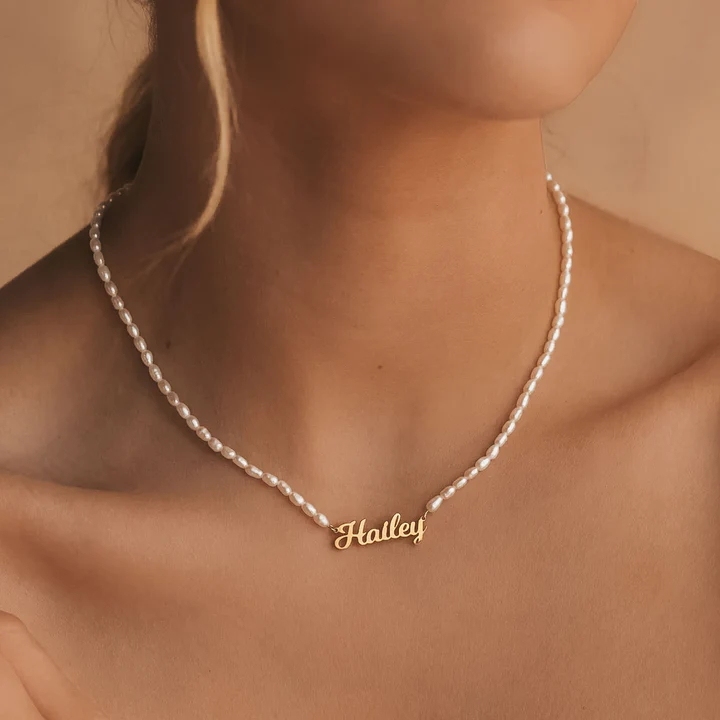 Sotiya Personalized Name Pearl Necklace Sterling Silver-Sotiya