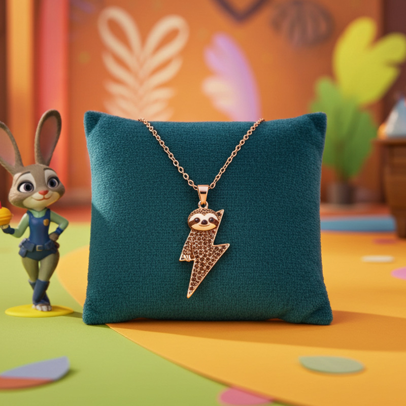 Sotiya Animal City Sloth Inspired Lightning Coffee Necklace-Sotiya