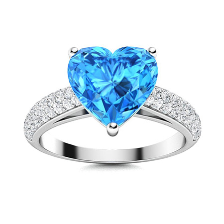 Sotiya Customizable 12 Birthstone Curved Pave Heart-Cut London Blue Topaz Engagement Ring Sterling Silver-Sotiya